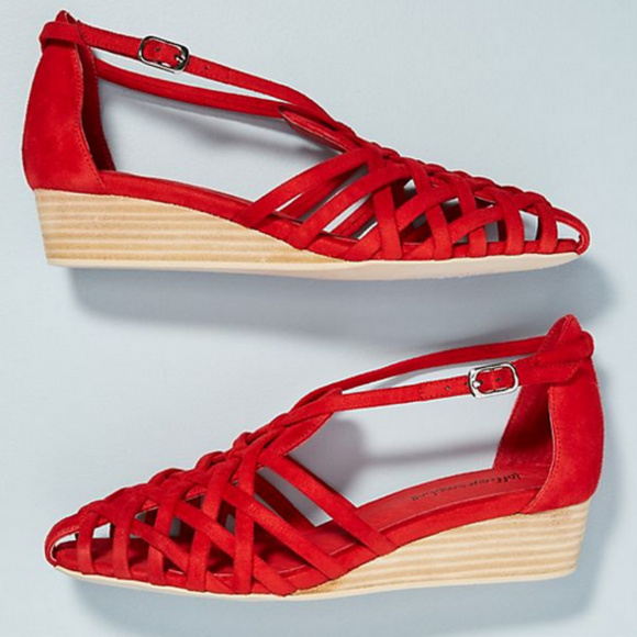 Jeffrey Campbell Shoes - Jeffrey Campbell Red Micro Wedge Sandals